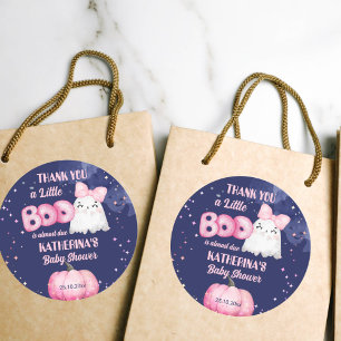 Little Boo Halloween Mädchen Dusche Gefallen Runder Aufkleber