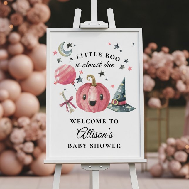 Little Boo Halloween Pink Baby Dusche Begrüßungsze Poster (Von Creator hochgeladen)