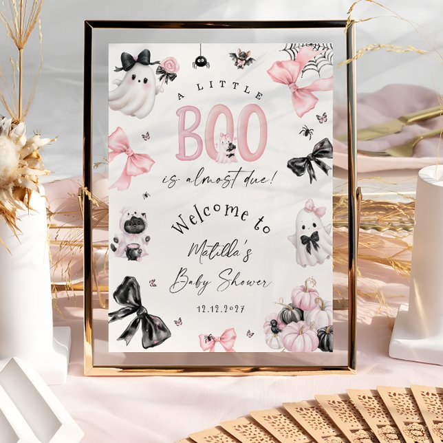 Little Boo Halloween Pink Baby Dusche Empfang Poster (Von Creator hochgeladen)