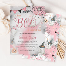 Little Boo Halloween Pink Girl Ghost Baby Dusche