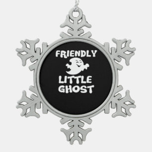Little Boo Halloween Print Schneeflocken Zinn-Ornament