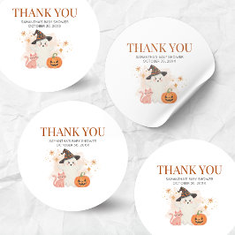 Little Boo Halloween Pumpkin Baby Shower Runder Aufkleber