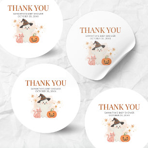 Little Boo Halloween Pumpkin Baby Shower Runder Aufkleber