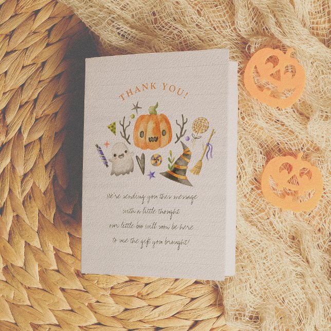 Little Boo Halloween Pumpkin Danke-Karte Dankeskarte (Von Creator hochgeladen)
