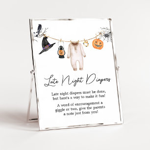 Little Boo Halloween Spate Night Diapers Poster