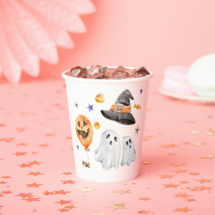 Little Boo Halloween Watercolor Babydusche Pappbecher