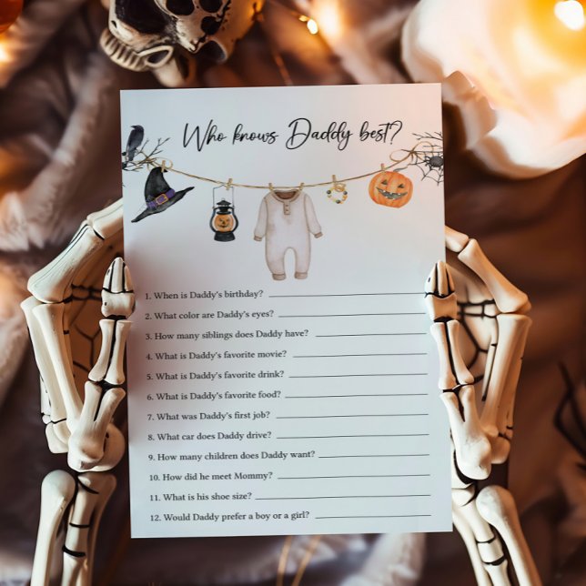 Little Boo Halloween Wer Daddy Best Game kennt (Halloween Baby Clothes Baby Shower Who knows Daddy Best Game)