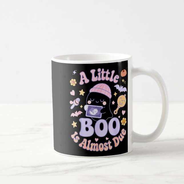 Little Boo Is Almost Due Fun Halloween Cute Pregna Kaffeetasse (Rechts)