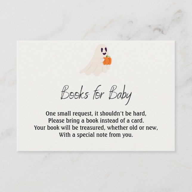 Little Boo Is Almost Due Halloween Baby Shower Begleitkarte (Vorderseite)