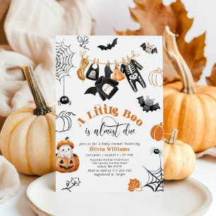 Little Boo is Due Boy Clothesline Babydusche Einladung