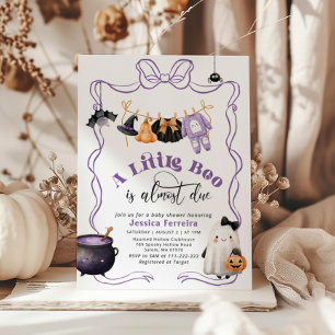 Little Boo is Due Girl Clothesline Babydusche Einladung