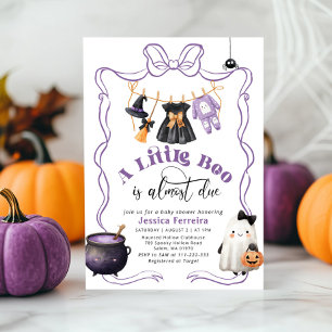 Little Boo is Due Girl Clothesline Babydusche Einladung