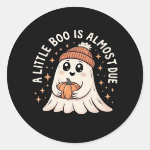 Little Boo ist bald fällig Halloween Schwangerscha Runder Aufkleber