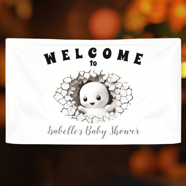 Little Boo ist fast die passende Baby Dusche Banne Banner (Little Boo Is Almost Due Funny Baby Shower Banner)
