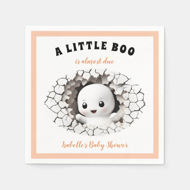 Little Boo ist fast die richtige Ghost Baby Dusche Serviette (Vorderseite)