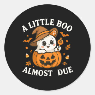 Little Boo ist fast zu Halloween Pregnancy Revea Runder Aufkleber