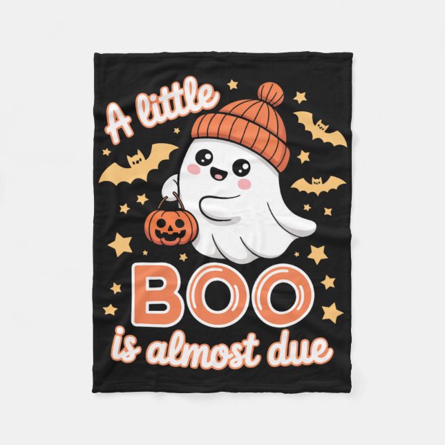 Little Boo ist fast zu Niedlichen Halloween-Schwan Fleecedecke (Vorderseite)