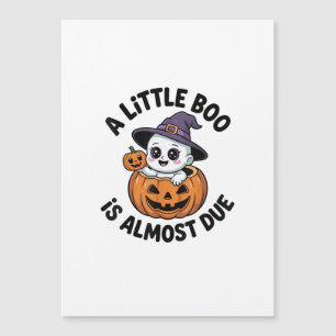 Little Boo ist fast zu Niedlichen Halloween-Schwan Magnetkarte