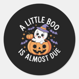 Little Boo ist fast zu Niedlichen Halloween-Schwan Runder Aufkleber