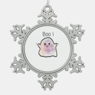 Little Boo ist frech und lustig Schneeflocken Zinn-Ornament