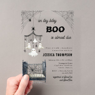 Little Boo Itsy Bitsy Spider Halloween Baby Dusche Acryleinladungen