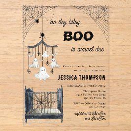 Little Boo Itsy Bitsy Spider Halloween Baby Dusche Acryleinladungen