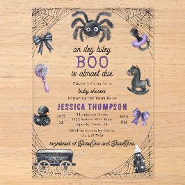 Little Boo Itsy Bitsy Spider Halloween Baby Dusche Acryleinladungen