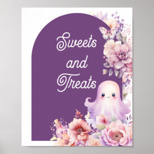 Little Boo lila Halloween Süßigkeiten und Leckerei Poster