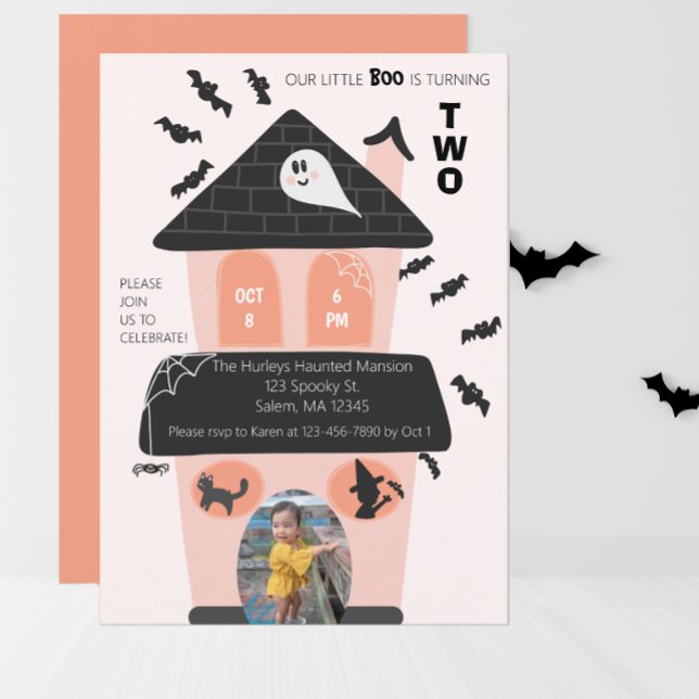 Little Boo macht zwei Spooky Niedlich Einladung (Von Creator hochgeladen)