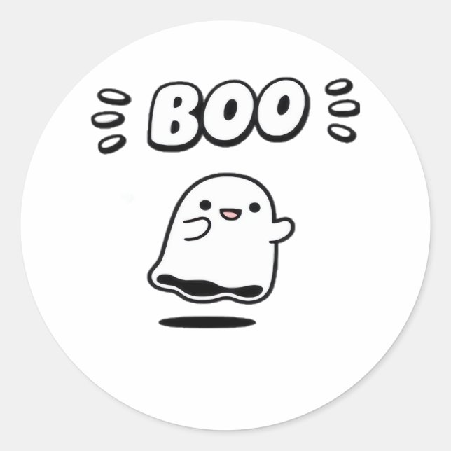 Little Boo Minimal Style Runder Aufkleber (Vorderseite)