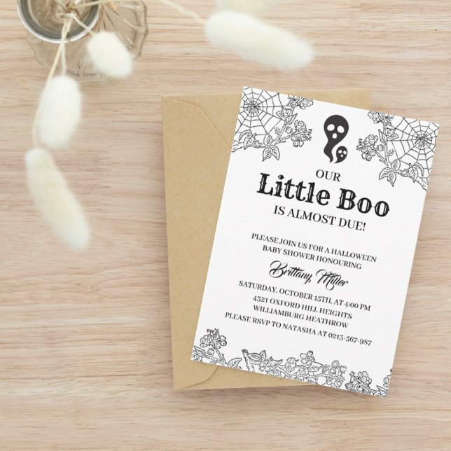Little Boo Minimalistisch Halloween Kinderdusche Einladung (Von Creator hochgeladen)