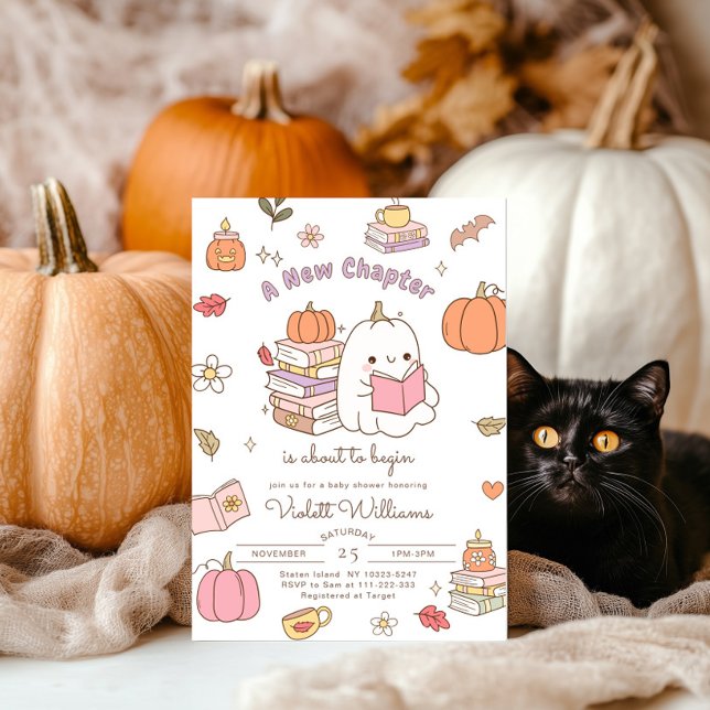 Little Boo Neues Kapitel Herbst Babydusche Einladung (Von Creator hochgeladen)