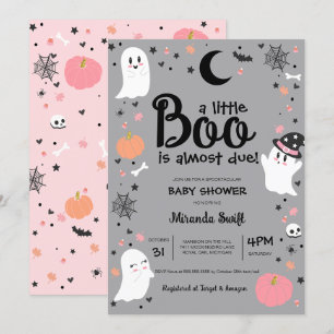 Little Boo Niedlich Ghost Halloween Girl Baby Dusc Einladung