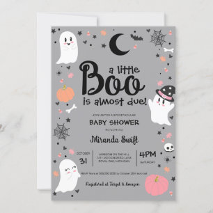 Little Boo Niedlich Ghost Halloween Pink Baby Dusc Einladung