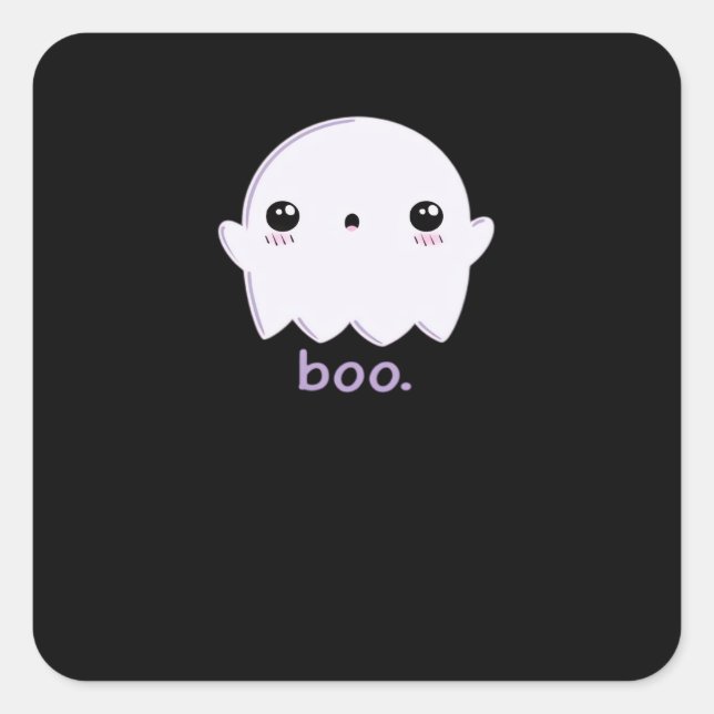 Little Boo Niedlich Halloween Quadratischer Aufkleber (Vorderseite)