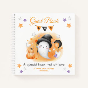 Little Boo Orange Baby shower Livre d'invité