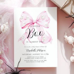 Little Boo PINK Bow Baby Shower Einladung