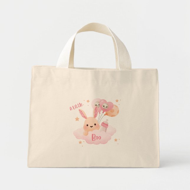 Little Boo Pink Halloween Kinderdusche Mini Stoffbeutel (Vorne)