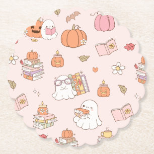 Little Boo Pink Whimsical Books Baby Dusche Untersetzer