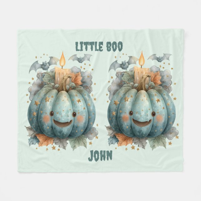 Little Boo Pumpkin for Boys Fleecedecke (Vorderseite (Horizontal))
