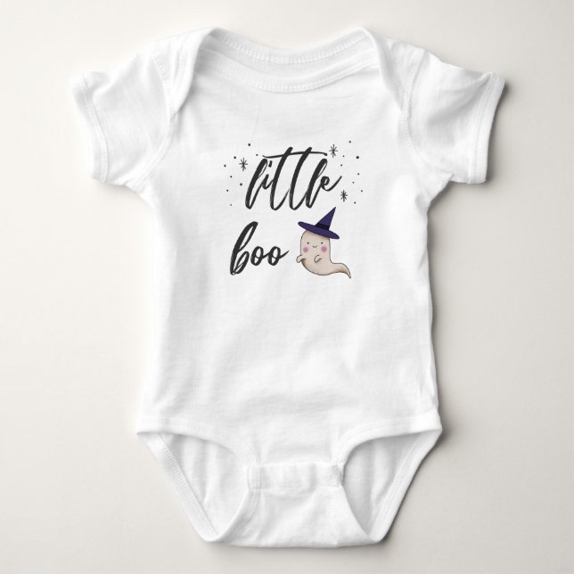 Little Boo Witch Ghost Niedlich Girls Baby Strampler (Vorderseite)