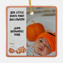 Little Boos erstes Halloween-Niedliches Foto Keramikornament