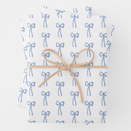 Little Bow Blue Coquette Duschgeschenk Wrap Geschenkpapier Set