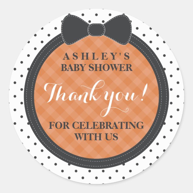 Little Bow | Halloween Baby Dusche Danke Runder Aufkleber (Vorderseite)
