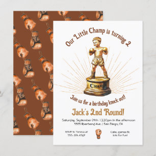 Little Boxing Champ Statue Geburtstag Einladung