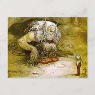 Little Boy and Troll Postkarte