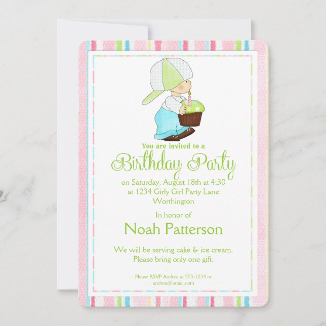 Little Boy Anniversaire Invitation de fête Pays Bo (Devant)