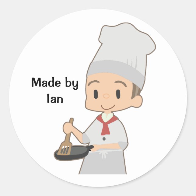 Little Boy Chef Christmas Runder Aufkleber (Vorderseite)