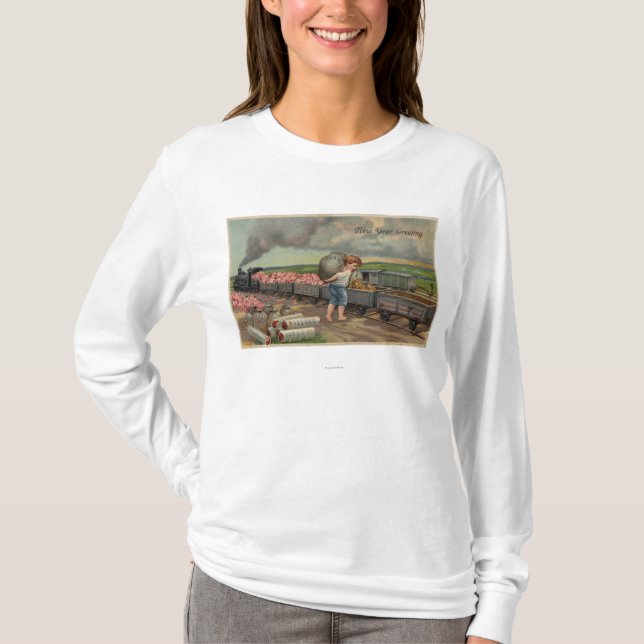 Little Boy, das Geld in Zug entleert T-Shirt (Vorderseite)