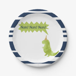 Little Boy Dinosaur Green Dino Thema Dekorationen Pappteller